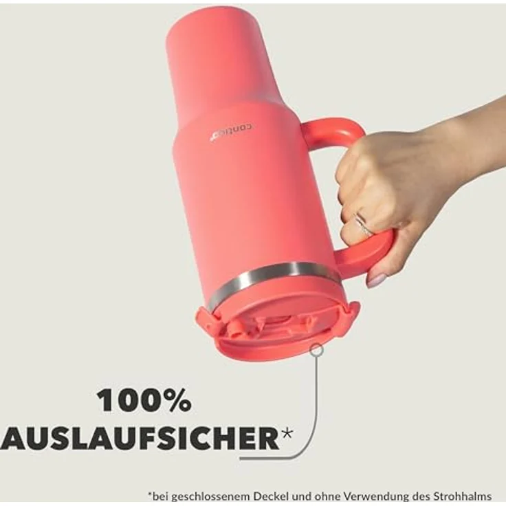 Contigo Streeterville Thermosflasche 1200 ml, isolierte Edelstahl-Trinkflasche mit Henkel und Strohhalm, kühlt 29 Stunden, BPA-frei, spülmaschinenfest – Bild 4