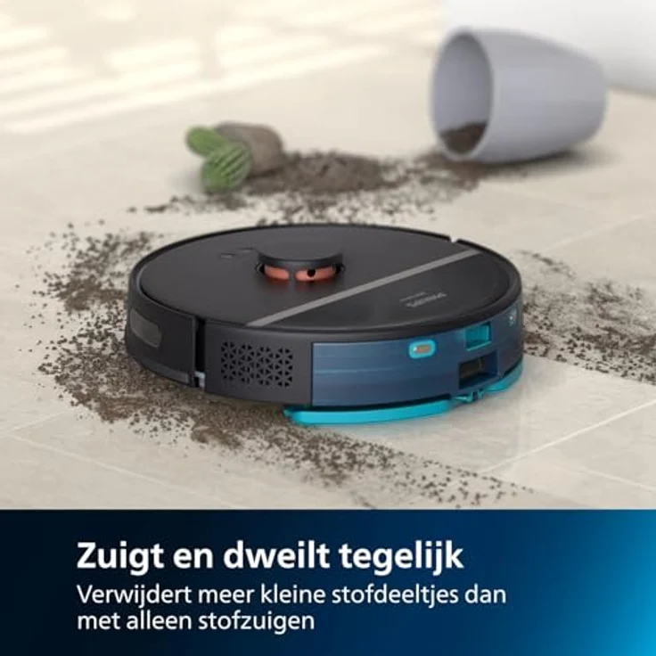 Philips Domestic Appliances Ersatzteilset Homerun 7000 Saug- und Wischroboter. 2 Abwaschbare Filter, 1 Kehrwalze und 1 Seitenbürste. Für: XU7100/01, XU7100/02, XU7000/01, XU7000/02. (XV1473/00) – Bild 2