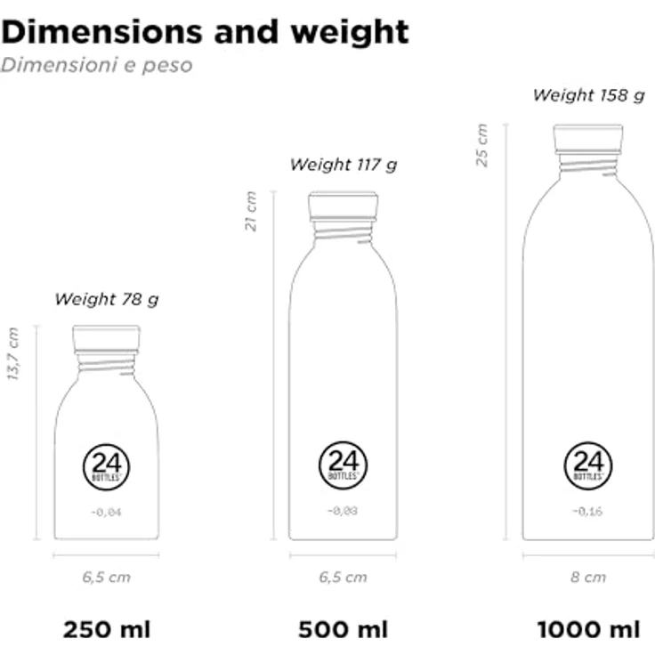 24 Bottles Urban Bottle Brushed Steel, Edelstahl Trinkflasche 250ml im Industrial-Look – Bild 5