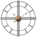 vidaXL Wanduhr Schwarz Ø60 cm Eisen, geräuschloses Uhrwerk, leicht ablesbar - Preisvergleich