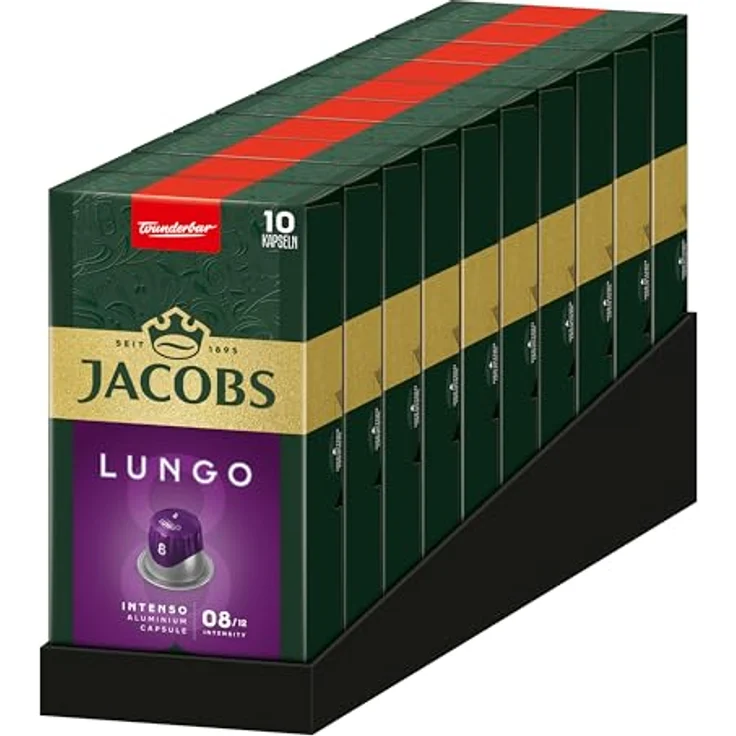 Jacobs Kapseln Lungo Intenso, Intensität 8, 100 Kapseln, Nespressokompatibel – Bild 2