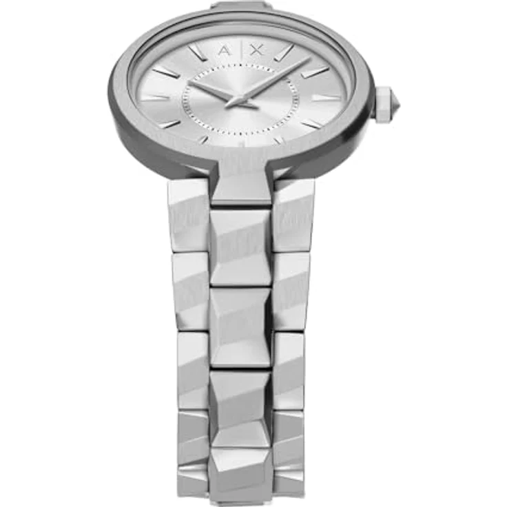 Armani Exchange AX4405 Damen 34MM Edelstahl Uhr, silberfarben, Quarzwerk, kratzfestes Mineralglas, wasserdicht bis 50 m – Bild 3