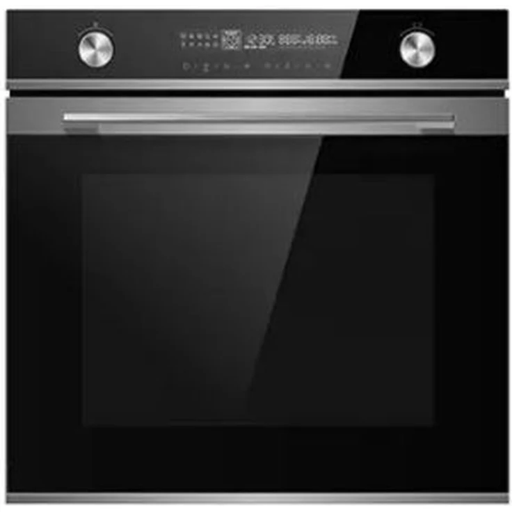 Midea Einbau-Backofen 7NP30E0IX, 72 l mit pyrolytischer Selbstreinigung, schwarz, 12 Funktionen, Energieeffizienzklasse A+