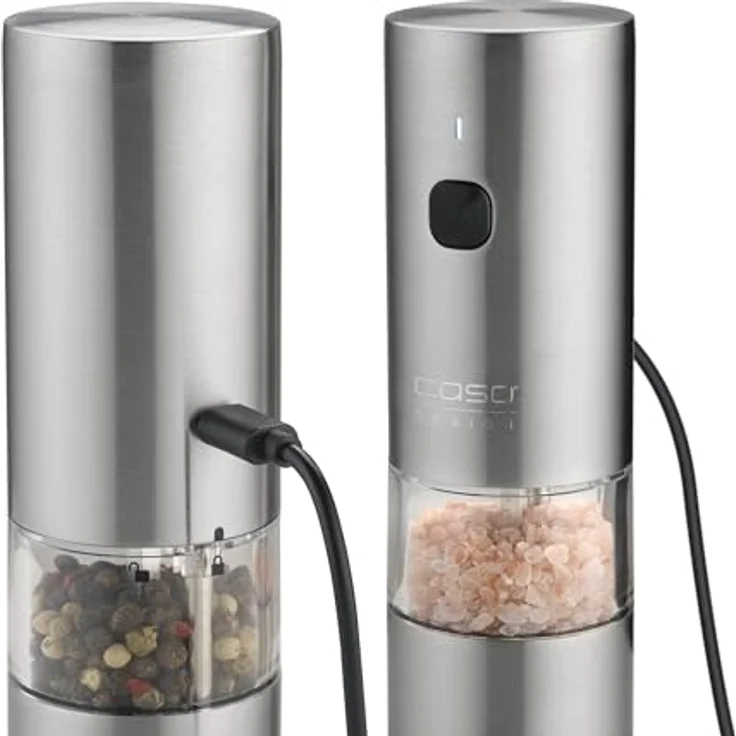 Caso SpiceDuo, Elektrische Salz- & Pfeffermühle aus Edelstahl mit USB-C, langlebig und einstellbarem Keramikmahlwerk – Bild 6