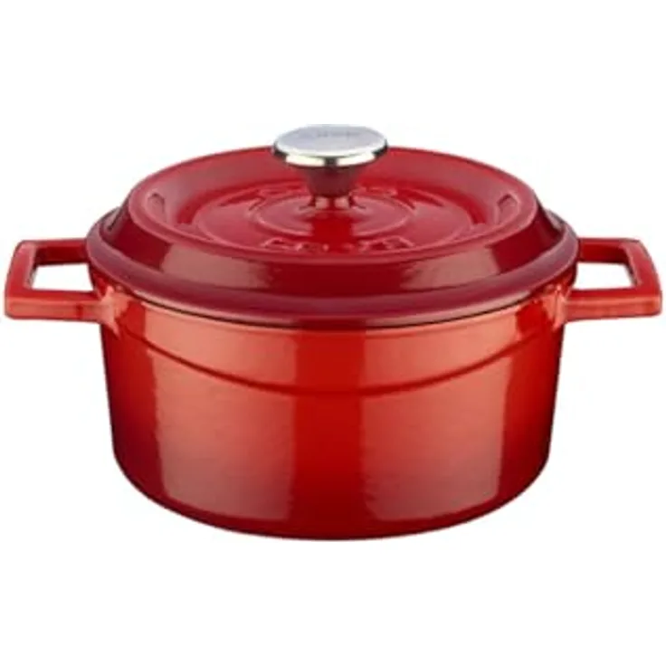 LAVA Cookware LV Y TC 14 K2 Runde Auflaufform, Durchmesser 14 cm, Gusseisen, rot