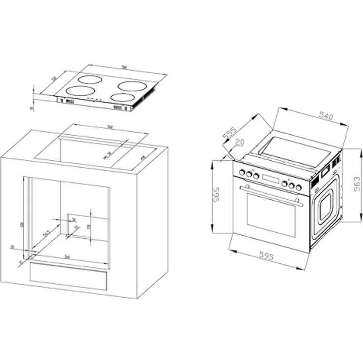 Respekta HS3001-19, Einbau-Backofen Herdset mit 67 Liter Volumen, rahmenlosem Glaskeramikkochfeld und 9 Beheizungsarten – Bild 10