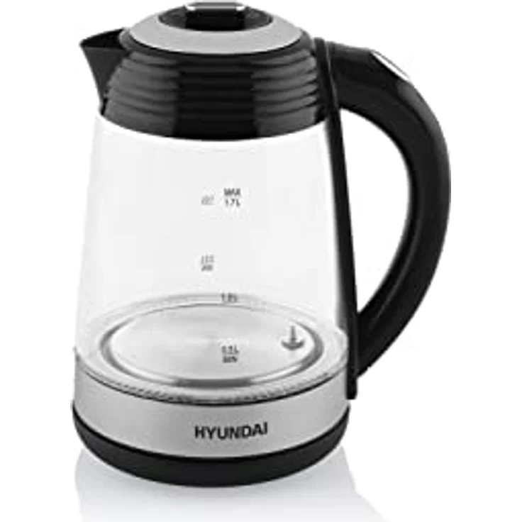 HYUNDAI VK 780 Glas Wasserkocher mit 7 Temperatureinstellungen I 40-100°C I LED Beleuchtung I Warmhaltefunktion I 1.7 Liter I 2200 Watt – Bild 3