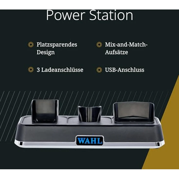 Wahl Elektrorasierer Power Station - USB-Ladegerät für Wahl-Werkzeuge und USB-C-Geräte, professionelle Ladelösung – Bild 2