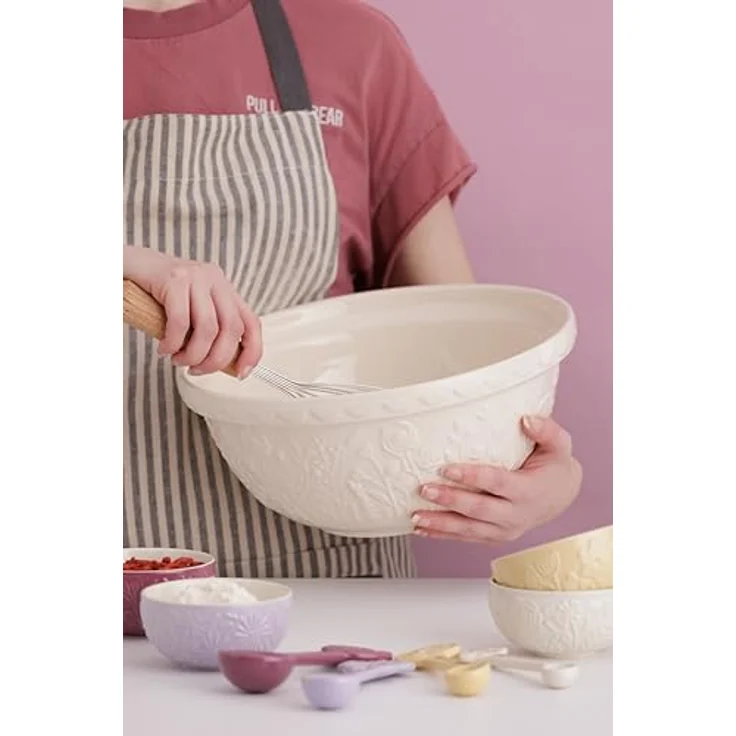 Mason Cash IN THE MEADOW Steingut Rührschüssel 4L, Ø 29 cm, mit Blumenmotiv, spülmaschinen- und splitterresistent, für Brotteig & Kuchenteig – Bild 2