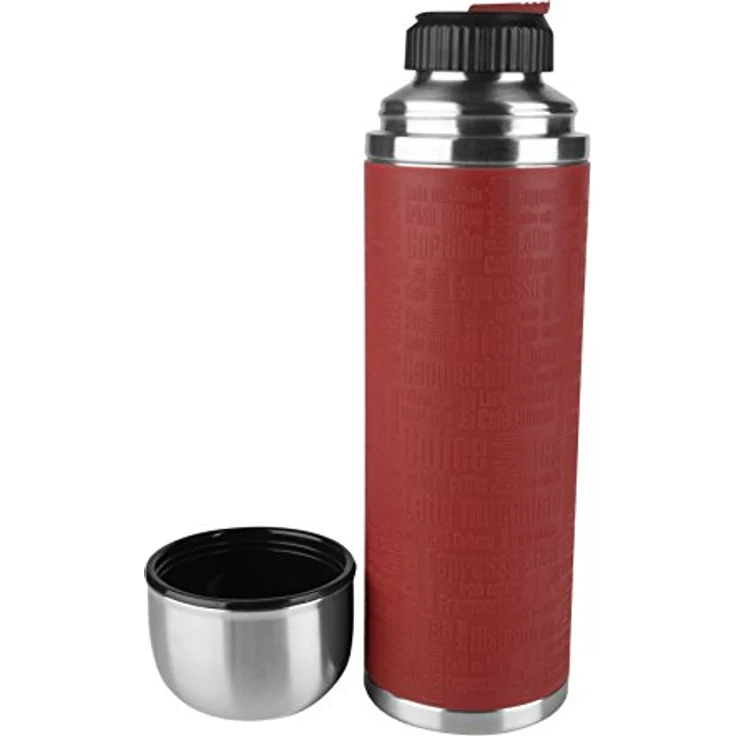 Emsa 515715 Senator Manschette Isolierflasche, Mobil genießen, 1 l, Safe Loc Verschluss, rot – Bild 2