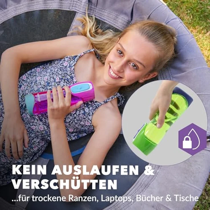 Contigo Trinkflasche Swish Autoseal große BPA-freie Kunststoff Wasserflasche, auslaufsicher, für Sport, Fahrrad, Joggen, Wandern, 500 ml, Magenta – Bild 4