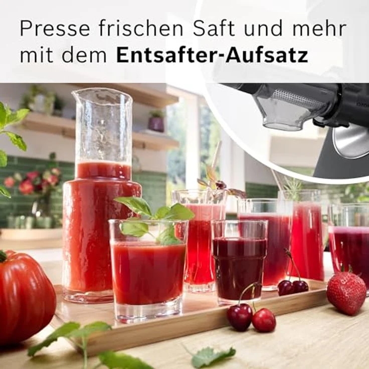 BOSCH Fleischwolf Serie 6 MFWS682B, 3,5kg/Min., Zitruspresse, Raspel, Wurststopfer, 500 W, 2 Lochscheiben (3&8mm), 10 J Motorgarantie, Planetengetriebe, schwarz – Bild 14