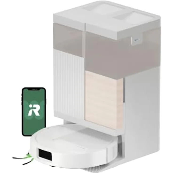 iRobot Roomba Combo Plus 575, Roboter Staubsauger mit 25.000 Pa Saugleistung, Wischfunktion und selbstreinigender Station, Weiß