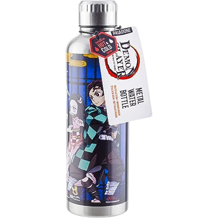 Paladone Demon Slayer Metall Wasserflasche, Schwarz