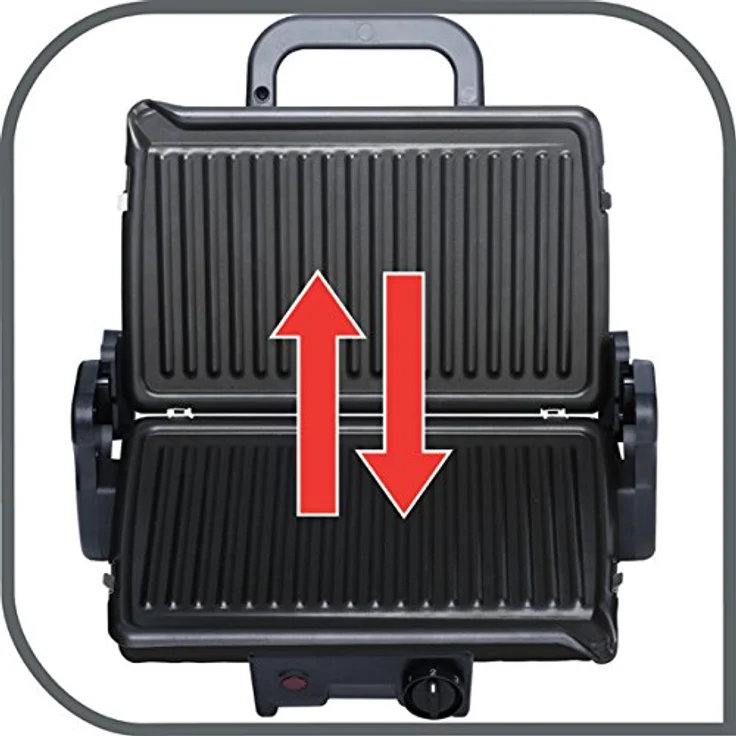 Tefal GC2050 Kontaktgrill, 1600W, 33,3 x 21,3 cm Grillfläche, Polycarbonate, silber, schwarz – Bild 4