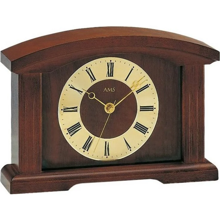 AMS Funktischuhr F5138/1, klassische Holz Tischuhr für Wohnzimmer und Esszimmer, Made in Germany