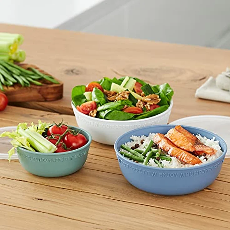 Rotho Tresa Schüssel Deckel, lebensmittelechter Kunststoff (PP) BPA-frei, grün/transparent, 1.02l, 18.2 cm, recycelbar und spülmaschinengeeignet – Bild 3