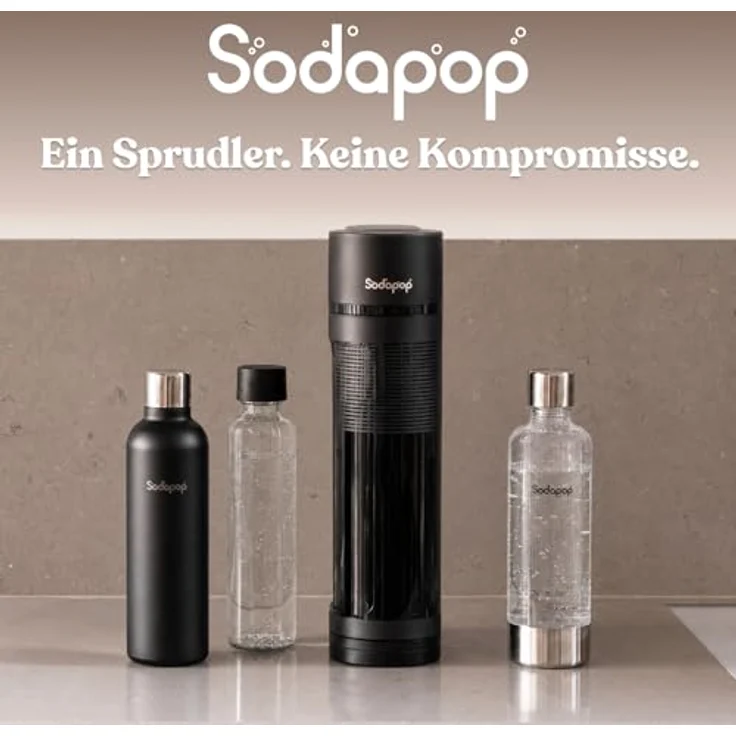SODAPOP Wassersprudler Logan, Sprudler-Set mit Glasflasche, PET-Flasche, Edelstahlflasche & CO2-Zylinder – Bild 12