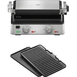 Braun Multigrill 7 CG 7010 Kontaktgrill inkl. Grill- und Flachplatte, Grillpositionen: Kontakt, BBQ, Ofen, Spülmaschinenfeste Platten, Fettauffangschale, 230° Höchsttemperatur, 2000 W, Schwarz/Edelstahl