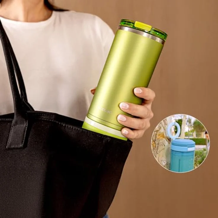 Cecotec Personal Blender Power Titanium Shake2Go Olive Steel, 180 W, BPA-freier Metallbecher 600 ml, 3 Automatikprogramme, tragbares Design – Bild 5