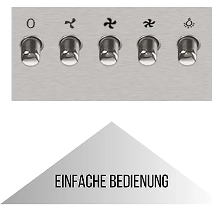 YUNA Dunstabzugshaube JULINA, 60 cm, kopffreie Schräghaube, Abluft/Umluft, 3 Leistungsstufen, schwarze Glas- und Edelstahlfront, 594 m³/h Luftstrom, wandmontierbar – Bild 5