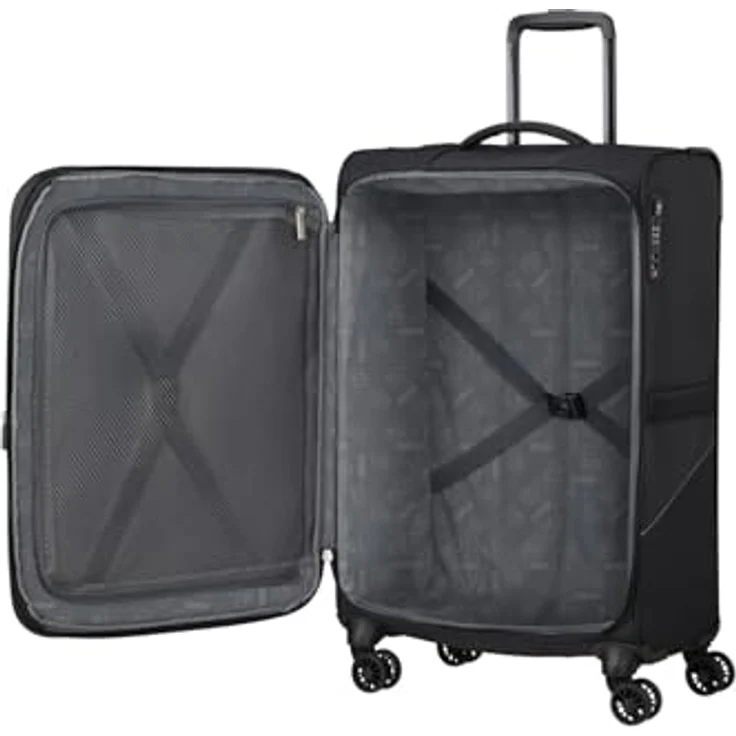 American Tourister SUMMERRIDE BLACK SPINNER M EXP TSA, Koffer mit 360° Spinner-Rollen, schwarz – Bild 3