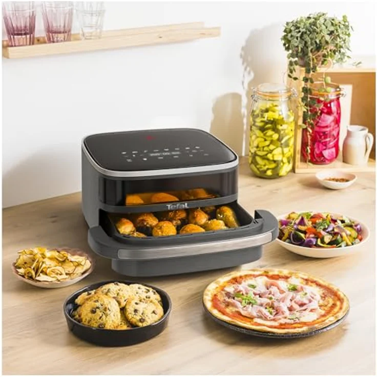 Tefal Heißluftfritteuse FW402HE0 Easy Fry XL Surface, 2200 Watt Leistung, LCD-Display, Cool Touch Handgriff, weiß – Bild 5
