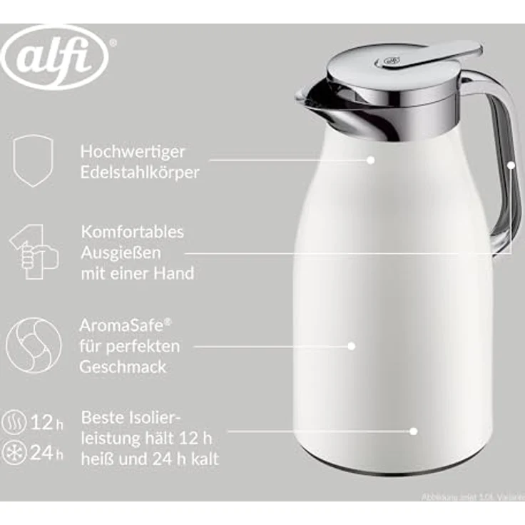 alfi SKYLINE Isolierkanne coconut white 0,65l  – Bild 4
