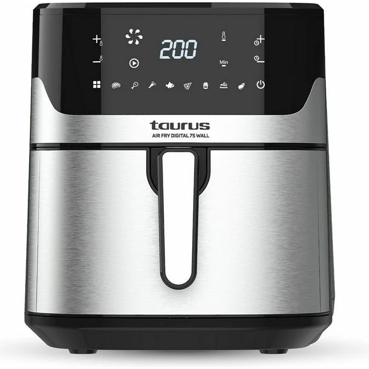 "Taurus Fritteuse Airfryer Heißluftfritteuse Taurus AIR FRY DIG 7SW, digitales Display, schwarz"