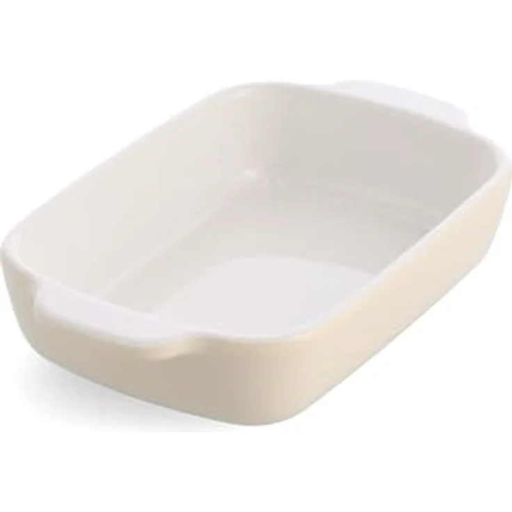 KitchenAid Stoneware Backform Rechteckig mit Bambusdeckel, 20 cm, PFAS-frei, Langlebig, Platzsparend, Mandel Crème – Bild 1