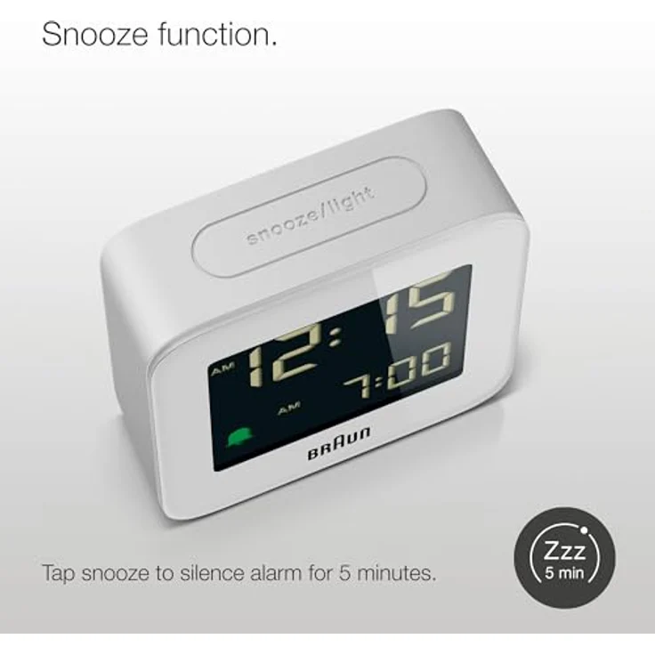 Braun BC08W Klassik digitaler Wecker, weiß – Bild 4