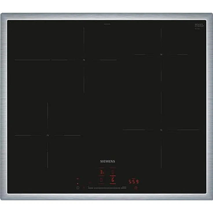 Siemens EH645HFB1E iQ300, Smartes Induktionskochfeld, 60 cm, Schwarz, Mit Rahmen aufliegend, TouchSlider, Dunstabzugsautomatik – das perfekte Zusammenspiel