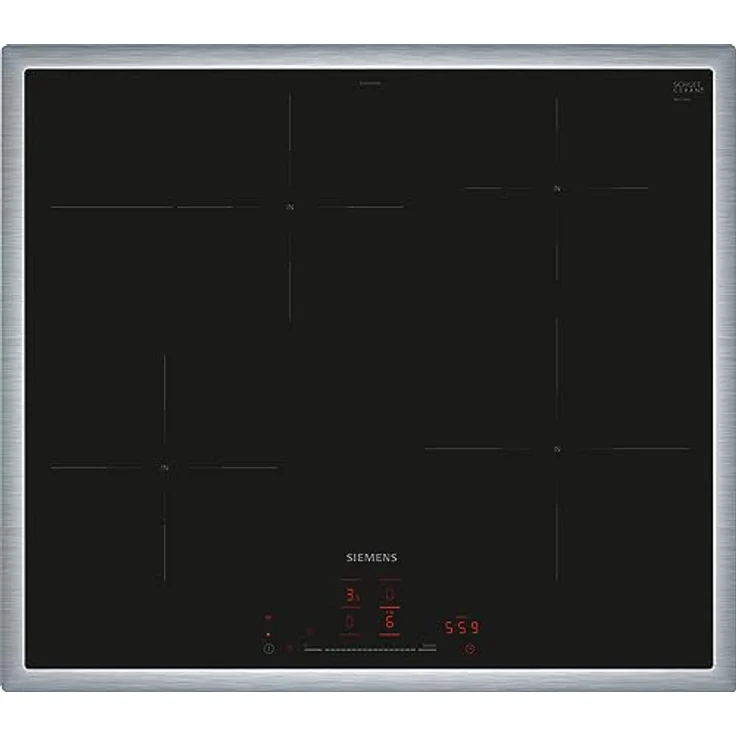 Siemens EH645HFB1E iQ300, Smartes Induktionskochfeld, 60 cm, Schwarz, Mit Rahmen aufliegend, TouchSlider, Dunstabzugsautomatik – das perfekte Zusammenspiel – Bild 1