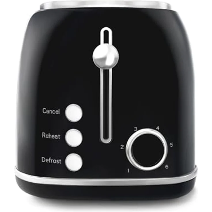 SWEISS Toaster GRV9 Vintage, 2 Schlitze, 6 Leistungsstufen, für Baguettes, Schwarz, 1500 W, einfache Reinigung mit Krümelschublade – Bild 4