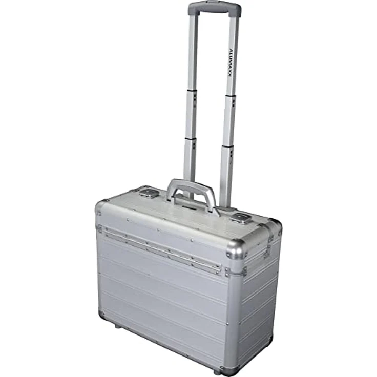 Alumaxx Koffer Discovery Silber (37 l, S) - Arretierbares Teleskoptrolleysystem, verstärkte Kanten, sicherer Schloss-System, viele Organizer-Taschen – Bild 1