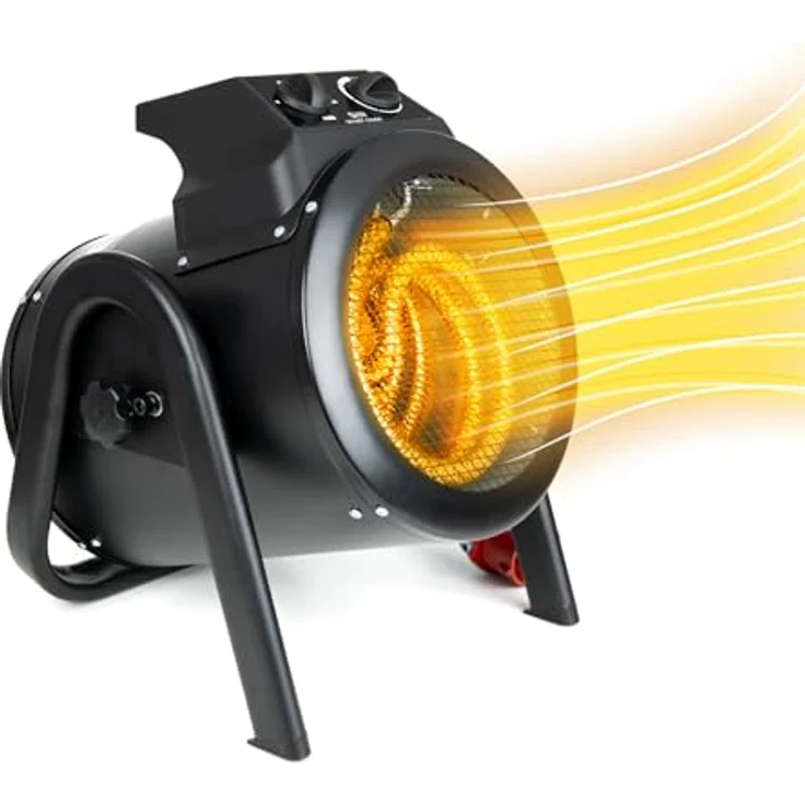 FEISTOS Heizlüfter Ikarus 5000 | 5000 W | 25x29x33 cm | Heizbereich 100 m³ | Heizstrahler zum leisen & effektivem Erwärmen der Umgebung | 3 Heizstufen + Kaltluftoption & Überhitzungsschutz – Bild 1