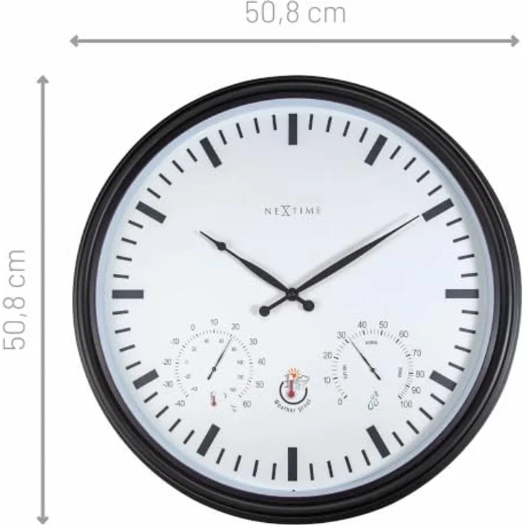 NeXtime 4306ZW Wanduhr, Kunststoff, Schwarz, 50.8 cm Durchmesser mit Schrittbewegung – Bild 4