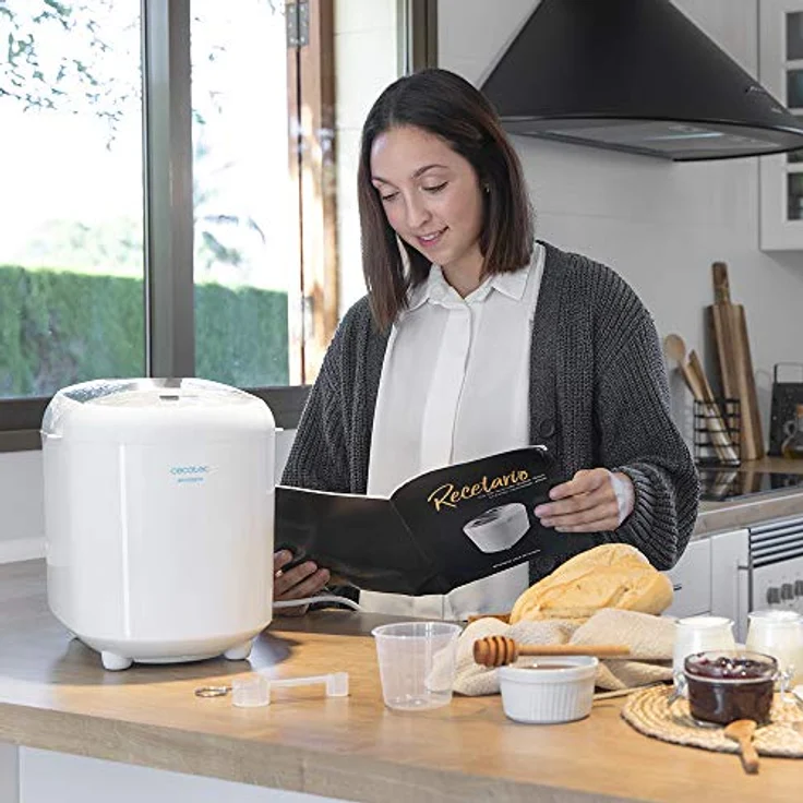 Cecotec Bread&Co 1000 Delicious Brotbackautomat, 550W, LCD-Display,  19 automatische Kochprogramme, weiß – Bild 7
