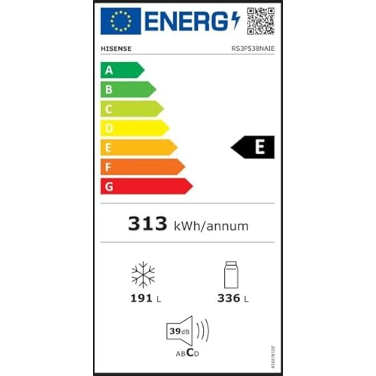 Hisense RS3P538NAIE, Freistehender Side-by-Side Kühlschrank aus Edelstahl, 527 l, No Frost, 39 dB – Bild 9