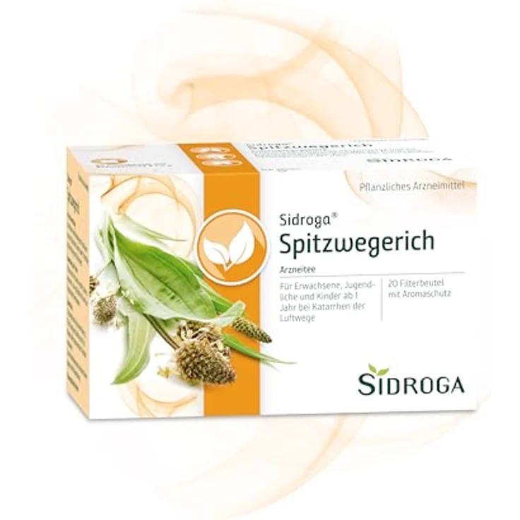 Sidroga Spitzwegerich Tee, Filterbeutel 20x1,4 g zur Linderung von Katarrhen der Luftwege – Bild 1