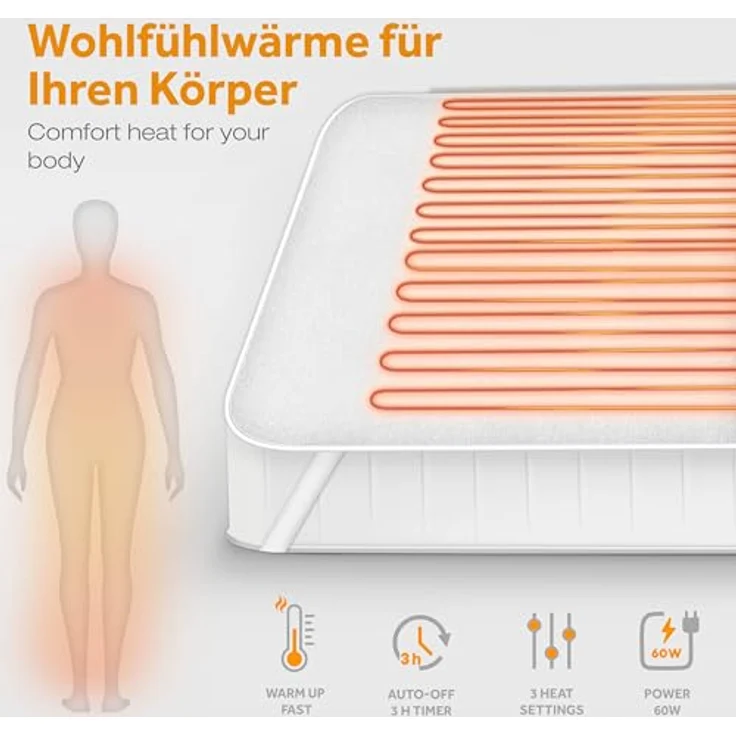 sinnlein Heizdecke Wärmeunterbett 190 x 80 cm – Bild 2