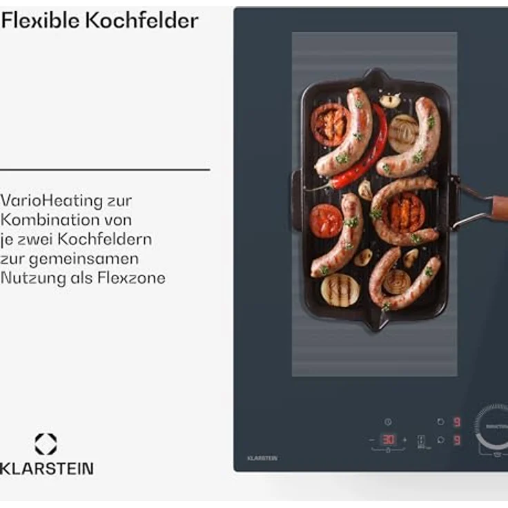 Klarstein Delicatessa 60 Induktionskochfeld - 4-Zonen-Einbaukochfeld, 7.000 W mit Booster, Flexizone und Kindersicherung, Anthrazit, 59-cm-Glaskeramikoberfläche – Bild 5