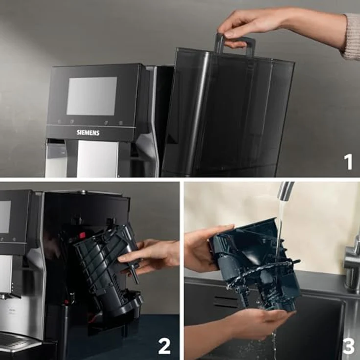 Siemens Kaffeevollautomat EQ700 integral Edelstahl TQ717D03, 36 Heiß- und Kaltgetränke, Home Connect, Silber – Bild 8