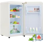 Merax Table Top Kühlschrank BL-76, Retro Mini-Kühlschrank freistehend 76L compact, blau