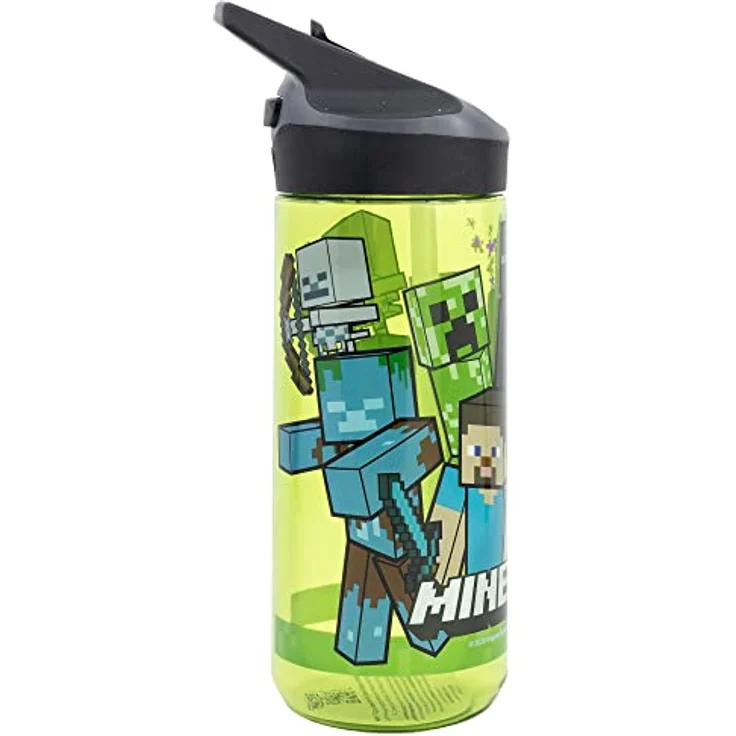 Storline Trinkflasche Minecraft 620 ml, Premium mit Druckknopfdeckel für Schule & Freizeit, Ecozen Material – Bild 1