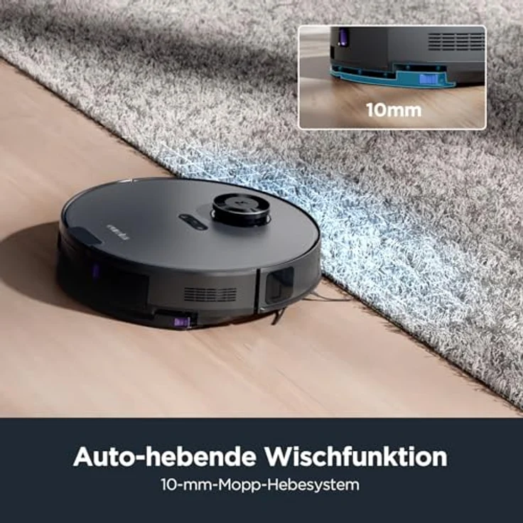 EUREKA NERE10S Saugroboter mit Wischfunktion und Automatischer Entleerung,180min Laufzeit Saug und Wischroboter,Staubsauger Roboter 4000Pa mit Absaugstation,LiDAR-Navigation Hindernisvermeidung – Bild 4