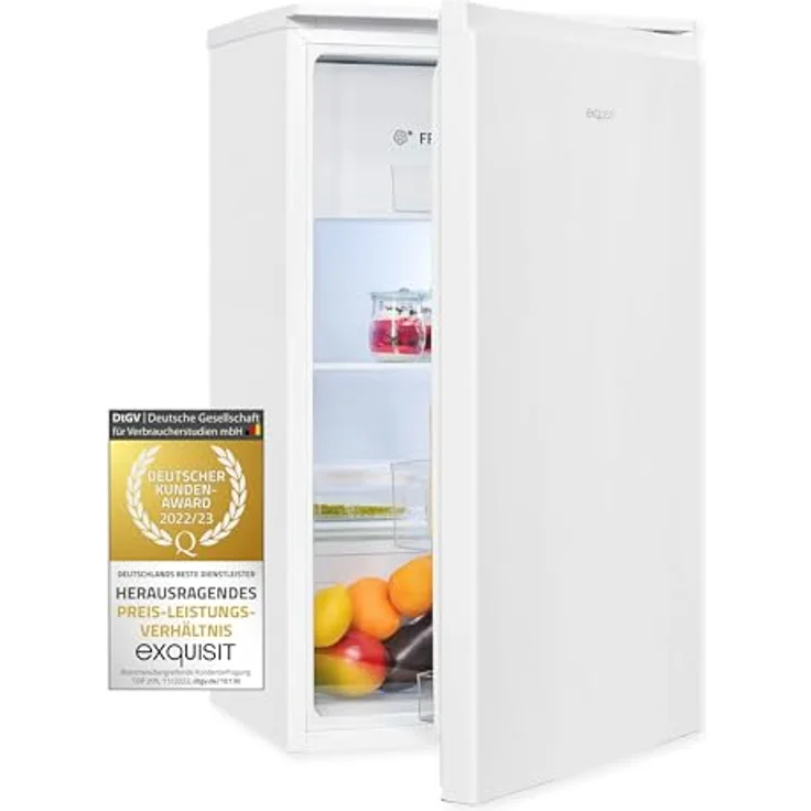 Exquisit Kühlschrank KS5117-3-010E weiss | Nutzinhalt: 82 L | Mit Gefrierfach | 3-Sterne-Gefrieren | LED – Bild 1