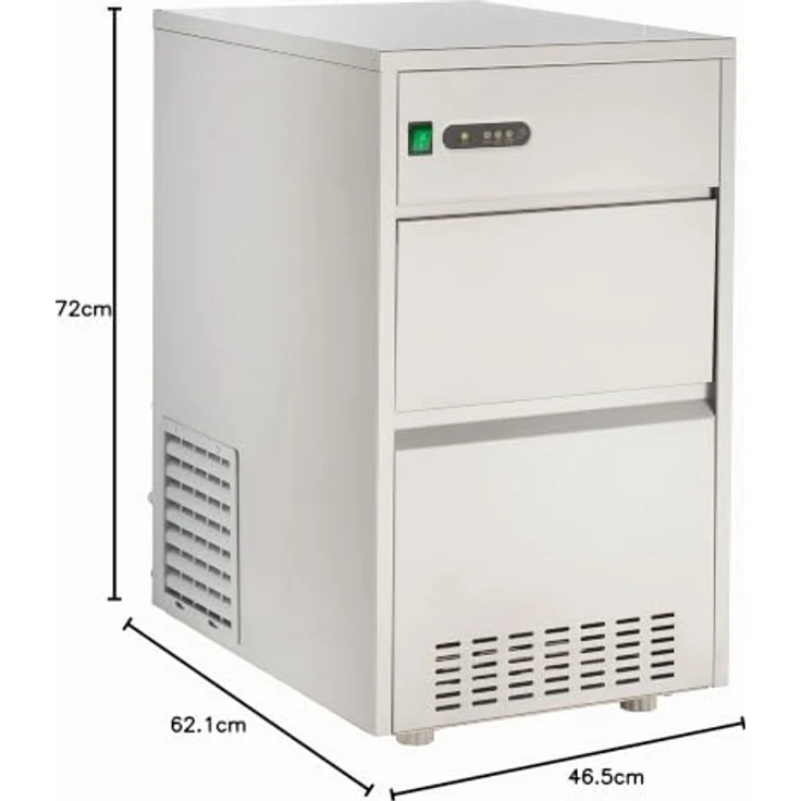 GastroHero Elektrischer Eiswürfelbereiter 50 kg, Hohlkegel-Eiswürfelmaschine mit 3,2 L Wassertank, luftgekühlt, Edelstahl AISI 304 – Bild 10