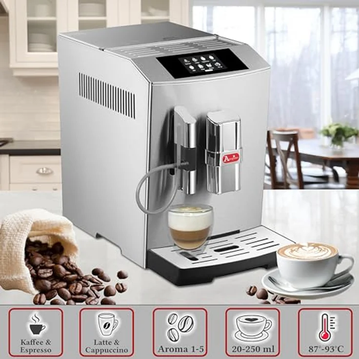 Acopino Modena ONE Touch Kaffeevollautomat, 12-stufiger Mahlgrad, Wasserfilter, 1500 Watt – Bild 2