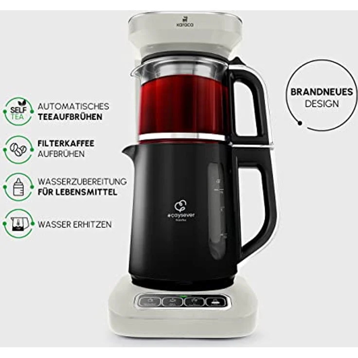 KARACA Karaca Çaysever Robotea Pro 4 in 1 Sprechender Automatischer Glas-Teekocher und Filter-Kaffeebrühmaschine 2500W Teekocher, Starlight, Tea maker, Türkische Tee Kanne, Turkish Traditional Tee – Bild 2